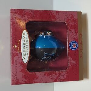 Vintage 1997 Hallmark NFL blimp ornament Carolina Panthers